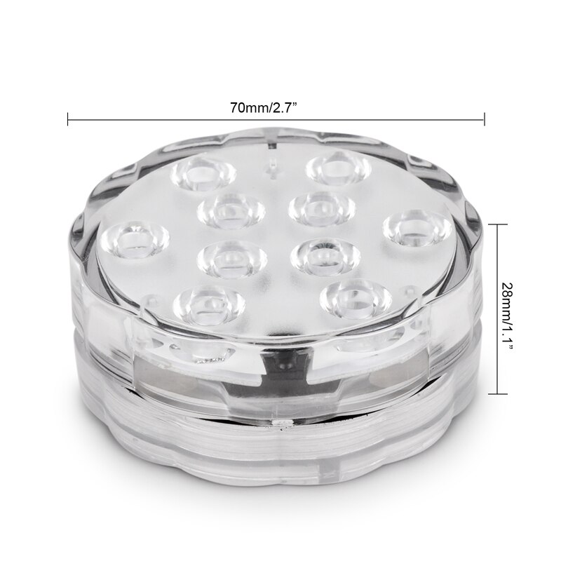 RGB 10 Led Light Battery Operated IP68 Waterdichte Onderwater Zwembad Wedding Party Piscina Vijver Verlichting