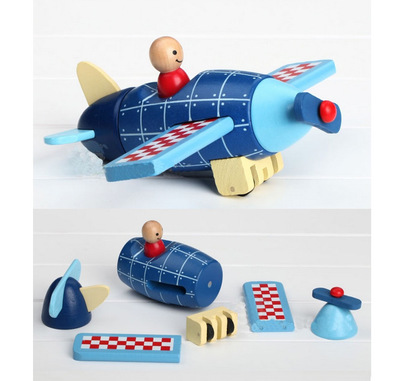 Holz Magnetischen Rakete Flugzeug Hubschrauber Montage Puzzle Bausatz freundlicher Vorschule Pädagogisches Spielzeug für freundlicher freundlicher: Grün