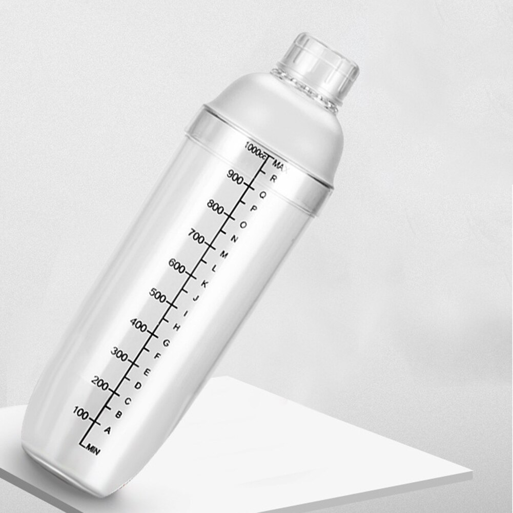 350/500/700/1000ml Hand Shake Cup Cocktail Shaker Transparent Mixer Cup Clear Bar Shaker Wine Milk Tea Shaker Cup with Scale