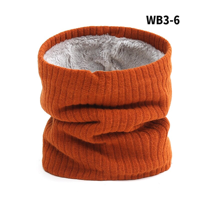 Women Knitted Scarf Solid Winter Snood Scarves Lady Warm Wool Fur Thick Unisex Men Neck Scarfs Ring Accessories: Orange