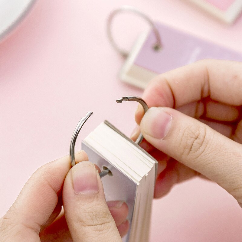 Roze Eenhoorn Memo Note Bindmiddel Ring Flip Flash Kaarten Studie Memo Pads Ijzeren Ring Student Mini Draagbare Woord Boek diy