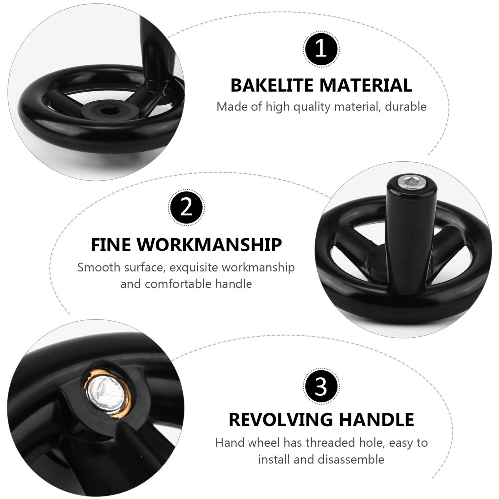 1 Pc Wheel Durable Round Hand Wheel Hand Crank Revolving Wheel for Industry
