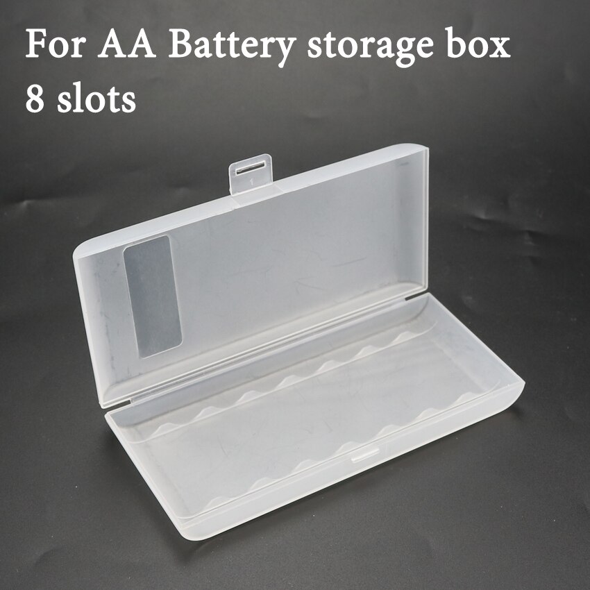 8/10 Grid AA AAA Plastic Battery Holder Case Organizer Container AA Batteries Storage Box Holder Hard Case Cover Battery Holder: AA-8 slots