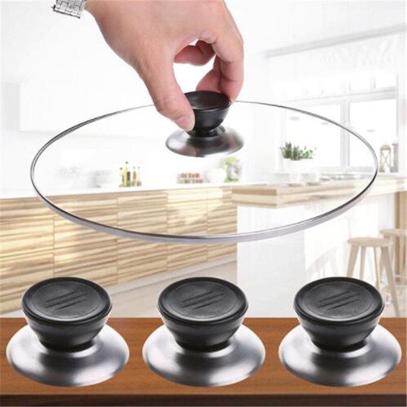 Universele Pan Pot Handgreep Deksel Knop Cap Schroef Handvat Zwart Keuken Pot Deksel Vervanging Cover Knop Handgreep