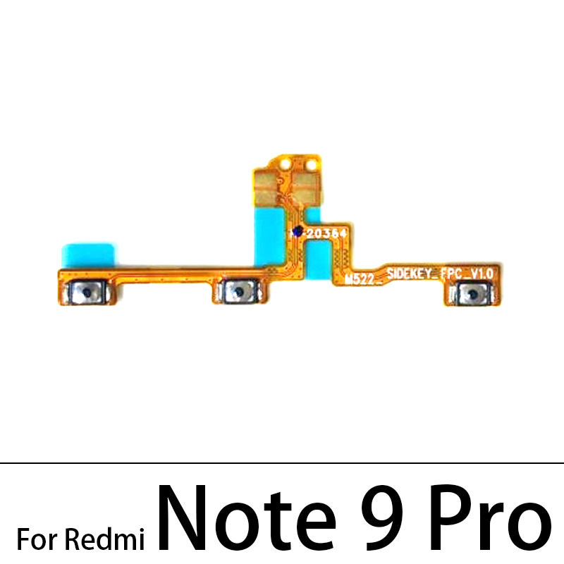 10 sztuk/partia, przycisk włączania i wyłączania boczny przycisk Flex Cable dla Xiaomi Redmi 6 6A 7 7A 8 8A 9 9A uwaga 6 7 8 8T 9 9S 10 Pro 5G: Redmi Note 9 Pro