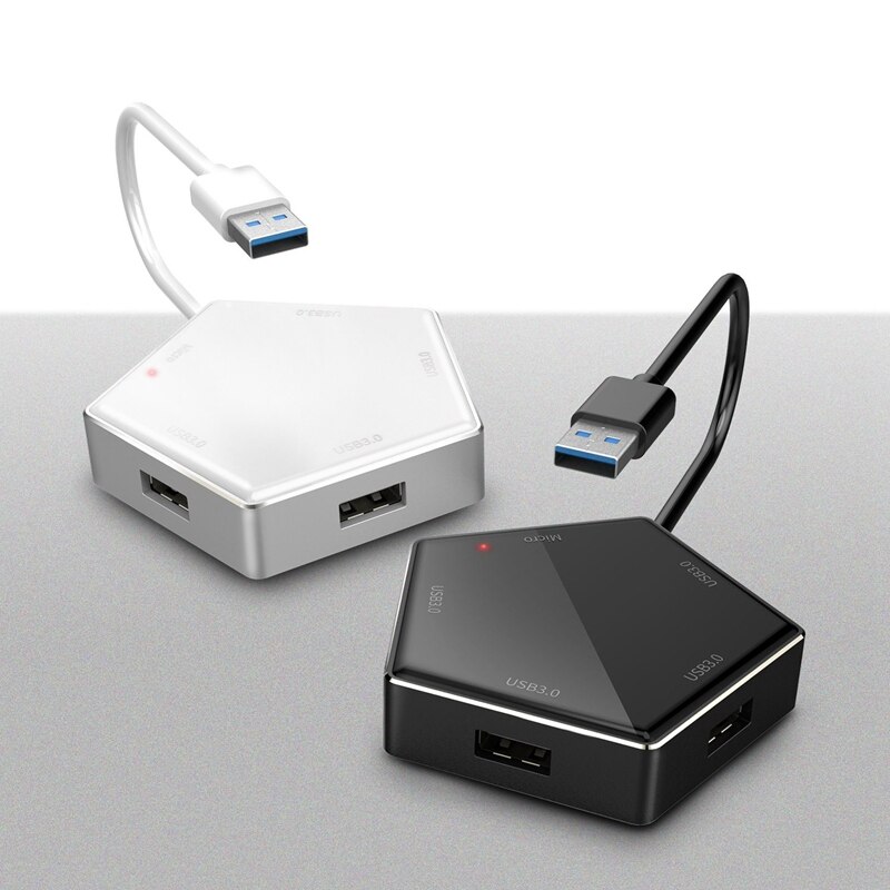 Usb Hub Aluminium 4.8Gbps 1 Naar 4 Splitter Vijfhoekige High Speed Transfer Spiegel Usb 3.0 Voeding Voor Kantoor