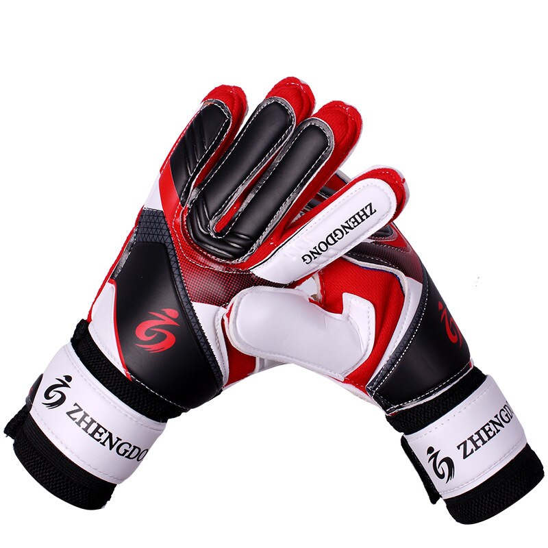 Goalkeeper gloves elementary and middle school adult breathable non-slip comfortable wear-resistant thick latex goalkeeper foot: Red / 8