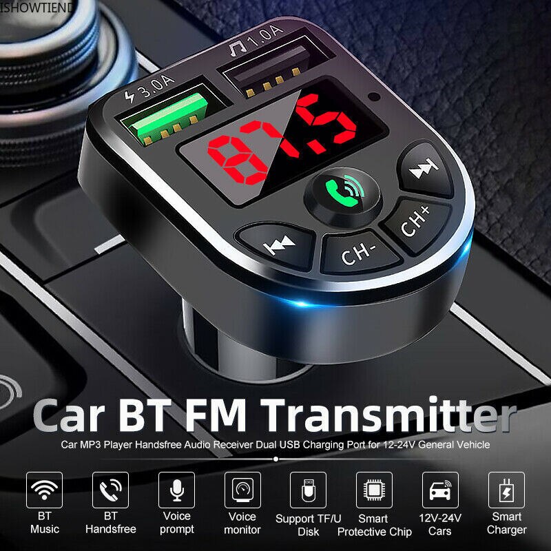Auto MP3 Bluetooth Ontvanger E5 Auto MP3 Fm-zender Handsfree Bellen Bluetooth Muziek Intelligente Snel Opladen Speaker Accessoire