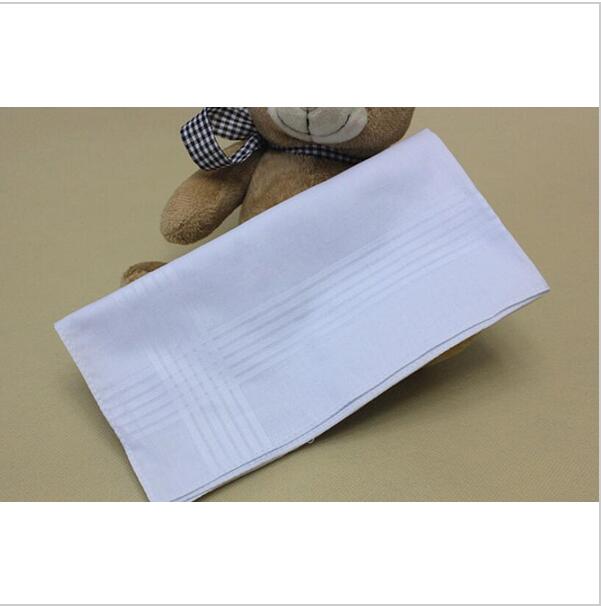 Al por mayor de 40*40cm pañuelo para hombre 100% blanco completo de algodón para hombres pañuelos de bolsillo
