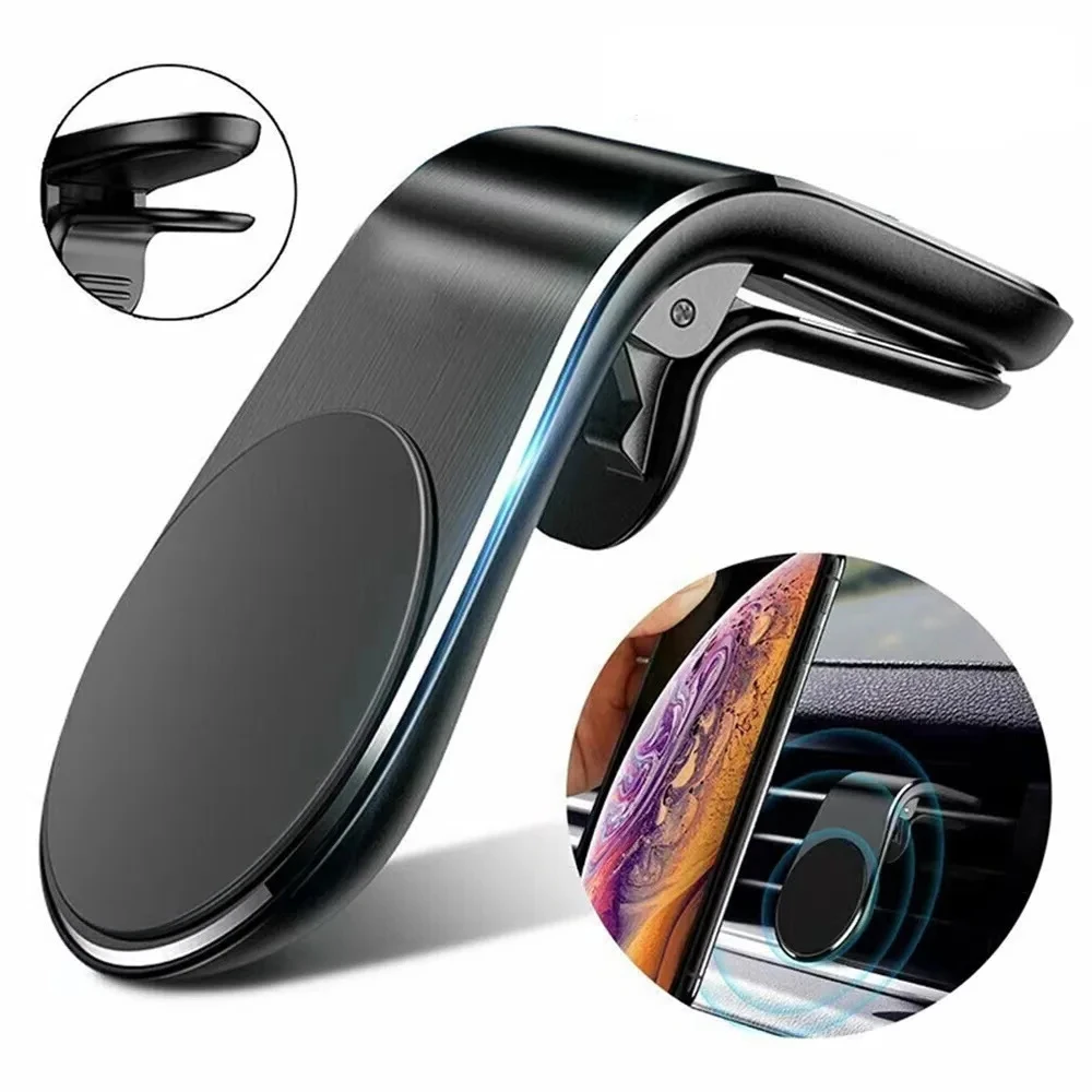 Universeller Handyhalter fürs Auto Magnetischer Clip zur Befestigung im Auto Magnetischer L-förmiger Handyhalter Passend für Alle Mobiltelefon-Modelle
