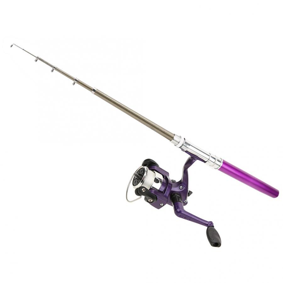 1m Portable Mini Pen Shape Fishing Rod Pocket Fishing Pole Rod with Line Spinning Reel Carp Fishing Rod Combo Fishing Tools Set