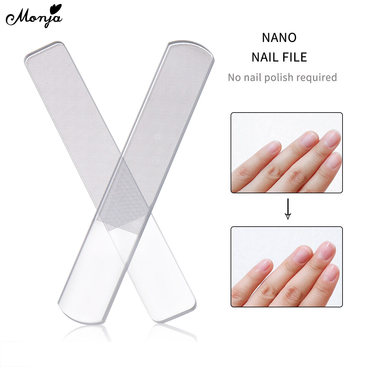 Monja nano glas neglefil gennemsigtig slibning polering slibning negle filing manicure værktøj
