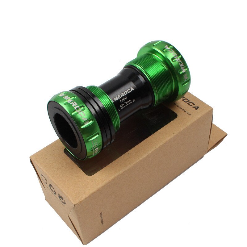 Color Mountain Bike Mid-axle Integrated Hollow BB Bicycle Thread-in Type Mid-axle: Green