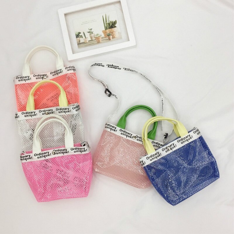 Girls Mini Purse Summer Transparent Mesh Bag Girl Clear Messenger Bag Baby Purses and Handbags