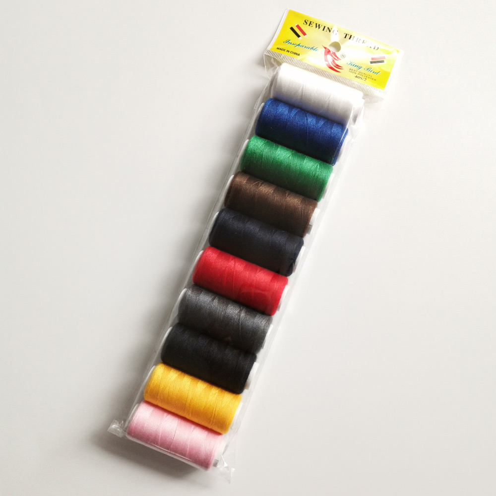 Knitting Thread Polyester Sewing Thread 10 Rolls/Box Colorful White Black Thread DIY Apparel Sewing Accessories: 10 color