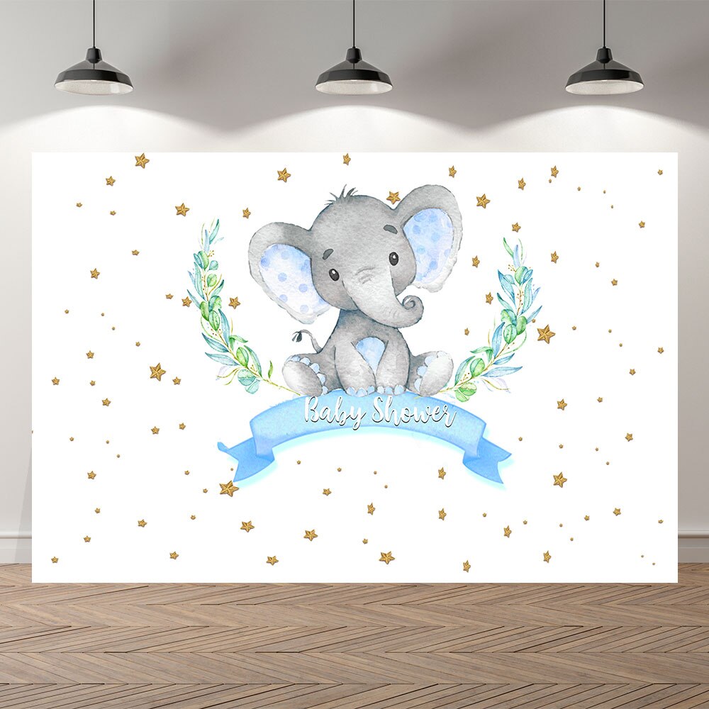 Seepro Vinyl nowonarodzone dziecko słoń prysznic Photocall Banner zdjęcie tła dostosuj urodziny dzieci fotografia Backdrops: Thin Vinyl 150x100cm / SK1772