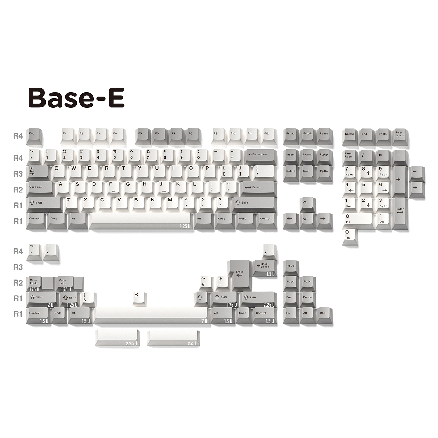 JKDK Grey And White Keycap Cherry Profile PBT Dye Subbed Key Caps For Mechanical Keyboard With MX Switch: Olive