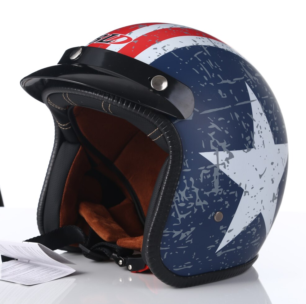 Dot Goedgekeurd Open Motorhelm Retro Scooter Jet Open Gezicht Schedel Helm Motorrijden Capacete Moto Abs Materiaal