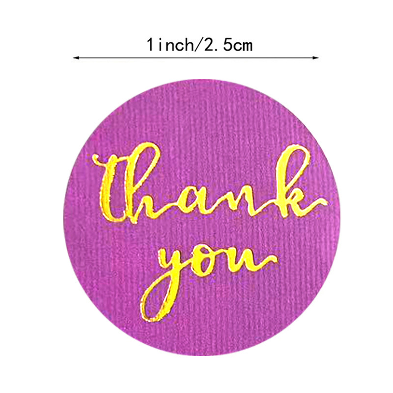 100-500Pcs 1inch Thank You Stickers Aesthetic Black Gold Foil Sticker Roll for Envelope Wedding Bake Stationery Seal Lable 2.5cm
