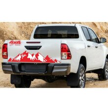 Pegatinas de vinilo de para coche, pegatina roja de 4x4 para falda lateral de coche y montaña de nieve, para camioneta, RV, 1 unidad