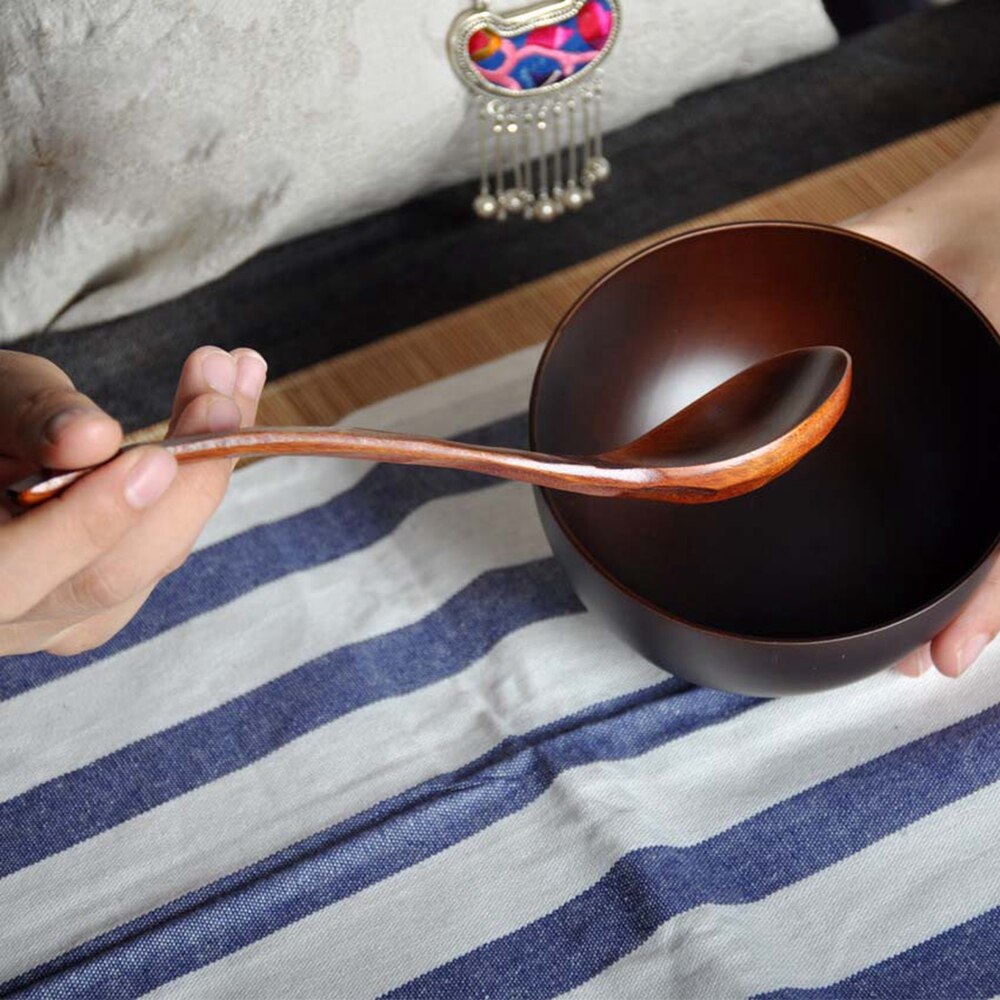 Wooden Spoon Turtle Shell Texture Durable Safe Practical Cooking Soup Pot Spoon Utensil for Restaurant