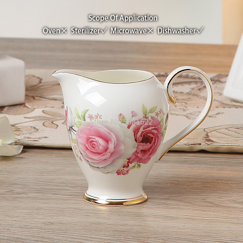 Romantic Bone China Coffee Set British Porcelain Tea Set Ceramic Pot Creamer Sugar Bowl Teatime Teapot Coffee Cup Coffeeware