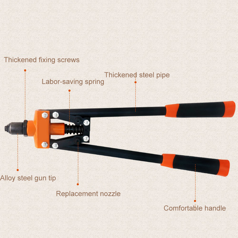 nucleo-Tirando Rivettatrice Pistola Industriale-grado Rivettatrice-Risparmio di Lavoro Utensili a Mano Doppio-tiro Sparachiodi nucleo- tirando in Alluminio Rivettatrice