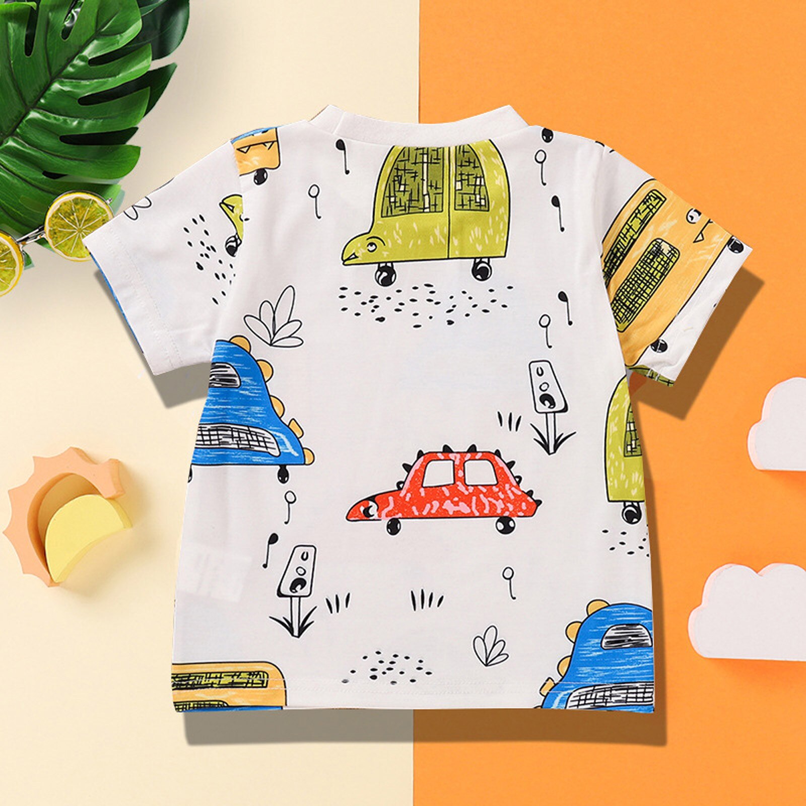 Karikatur Gedruckt Baby Jungen Mädchen T-Hemden Sommer Kleinkind freundlicher Spitzen Kurzarm T-Shirt Kleidung Футболка Baby Kleidung