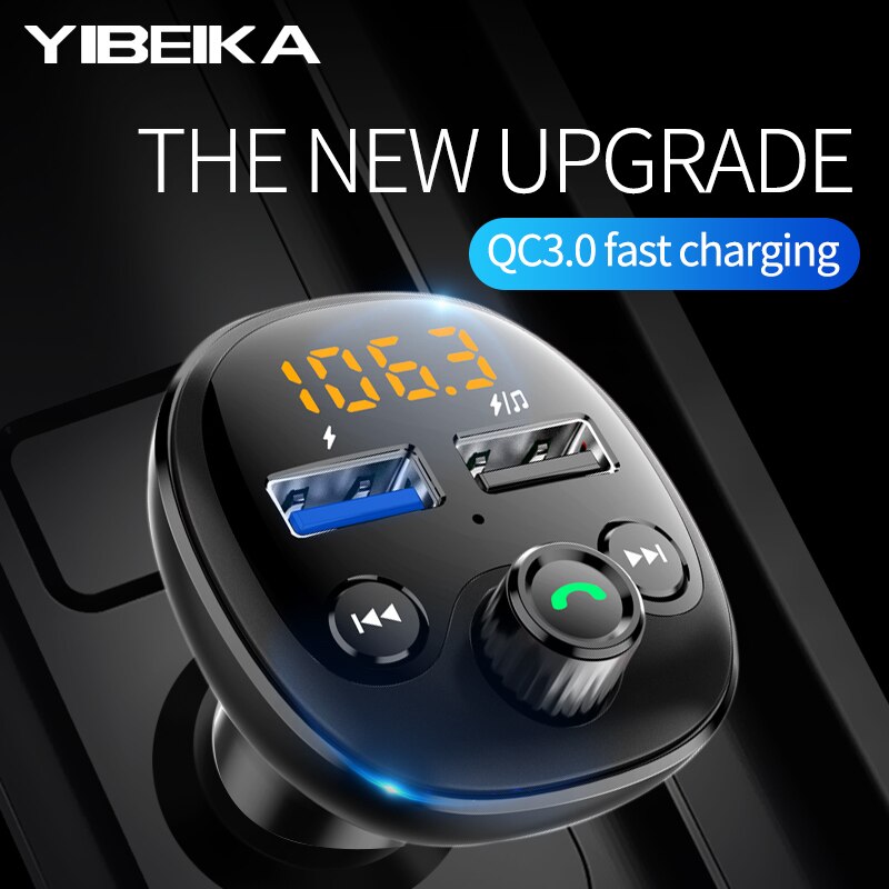QC 3,0 Schnelle Auto Ladegerät Bluetooth Dual USB Mobile Auto Telefon Ladegerät Fm Transmitter Schnelle Lade MP3 TF Karte Musik auto Kit player
