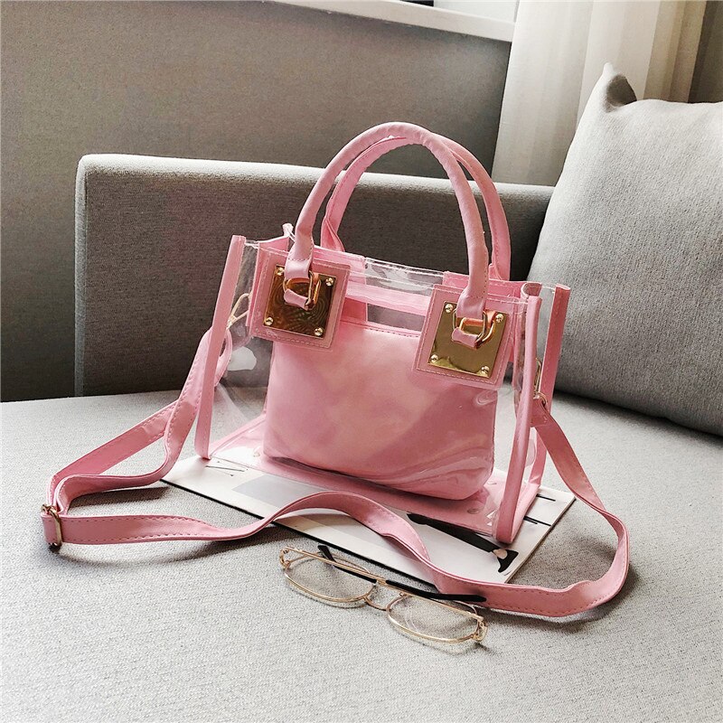 Strand Tasche Schulter Tasche Hand Tasche Schulter unterschiedlich Größe Taschen transparent Gelee Frauen'S Tasche
