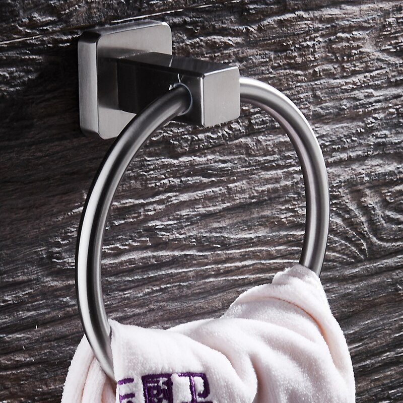 WEYUU – anneau porte-serviettes mural en acier inoxydable SUS304, dessin de fil, accessoire de salle de bain