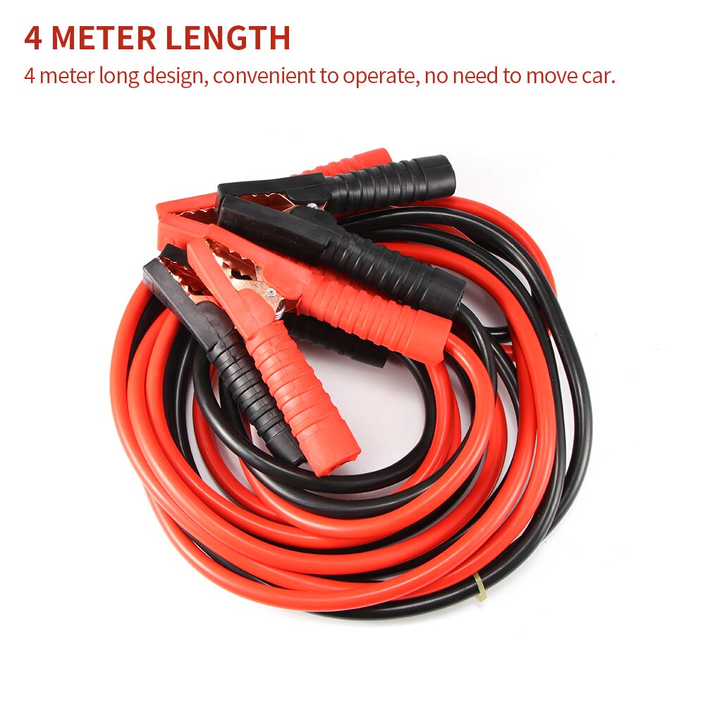 Cable amplificador de potencia de coche de 4 metros Cable de aislamiento de batería de emergencia, cables de puente, Cable de batería para coche de menos de 2,4 L