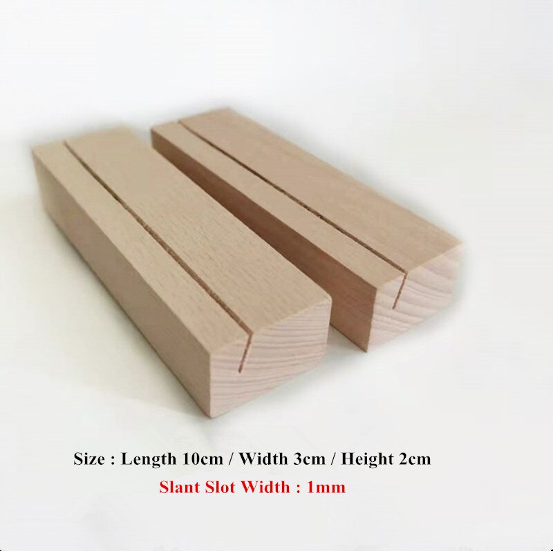 Wood Table Number Holders Stand Acrylic Sheets Display Stands Place Card Holder Base For Wedding Retail Signage, Party Events: Slant Slot 1mm