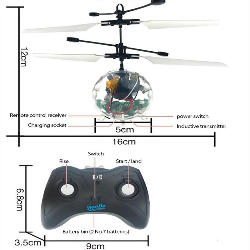 RC Flying Ball Luminous Kid's Flight Balls Infrared Induction Aircraft Remote Control Aircarft Toys Flash LED Light Plane Toys