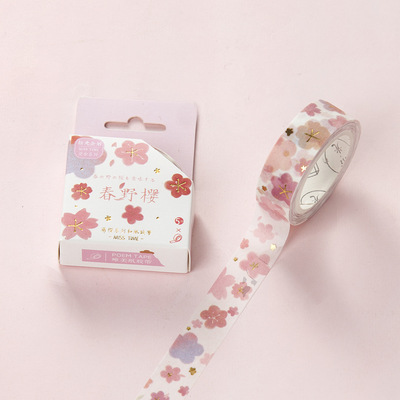 Cinta Washi romántica de estilo japonés, 15mm X 5m, Washi Tape Wave crane Sakura, cinta adhesiva decorativa para álbum de recortes, soporte escolar: A