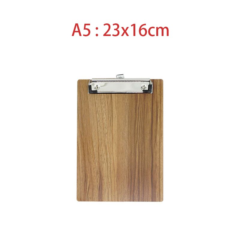 Portable A4 A5 Wooden Writing Clipboard File Hardboard Document Holder Office School Stationery: A5 Brown