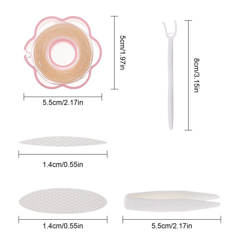 360 Stks/doos Grote Ogen Make Up Ooglid Sticker Dubbel Ooglid Tape Vouw Zelfklevende Stickers Make Clear Beige Onzichtbare Hulpmiddel