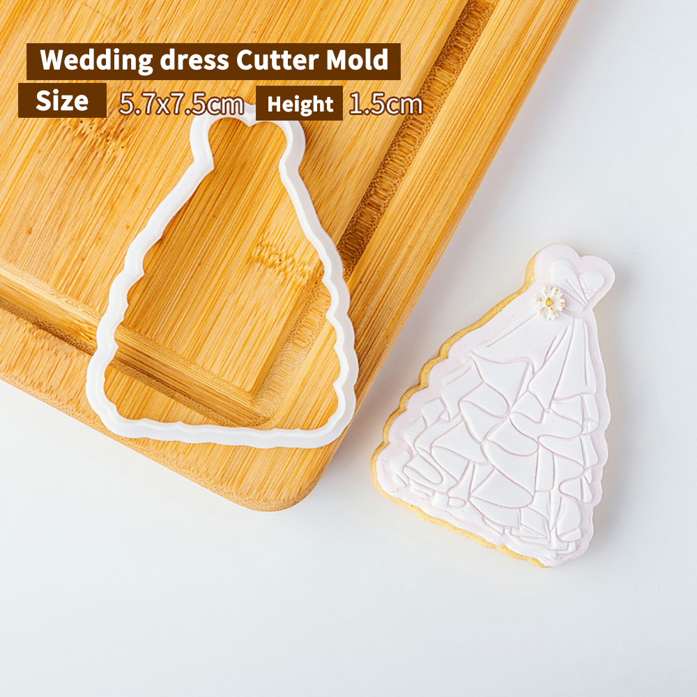 Cortadores de émbolo de galletas de cumpleaños para novio de boda, molde de pastel de Fondant, herramientas de decoración de pasteles de Sugarcraft, sello de galletas: Verde militar