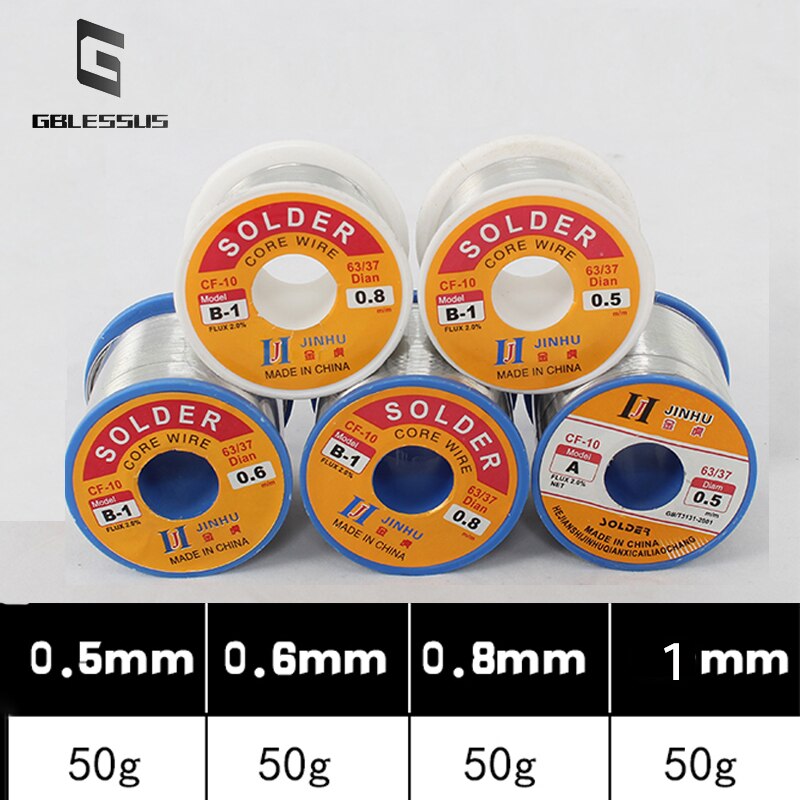 1.0mm Portable Solder Wire 0.5mm 0.6mm 0.8mm Repair Soldering Lead-Free Rosin Solder Wire Low Melting Point Silver 50g