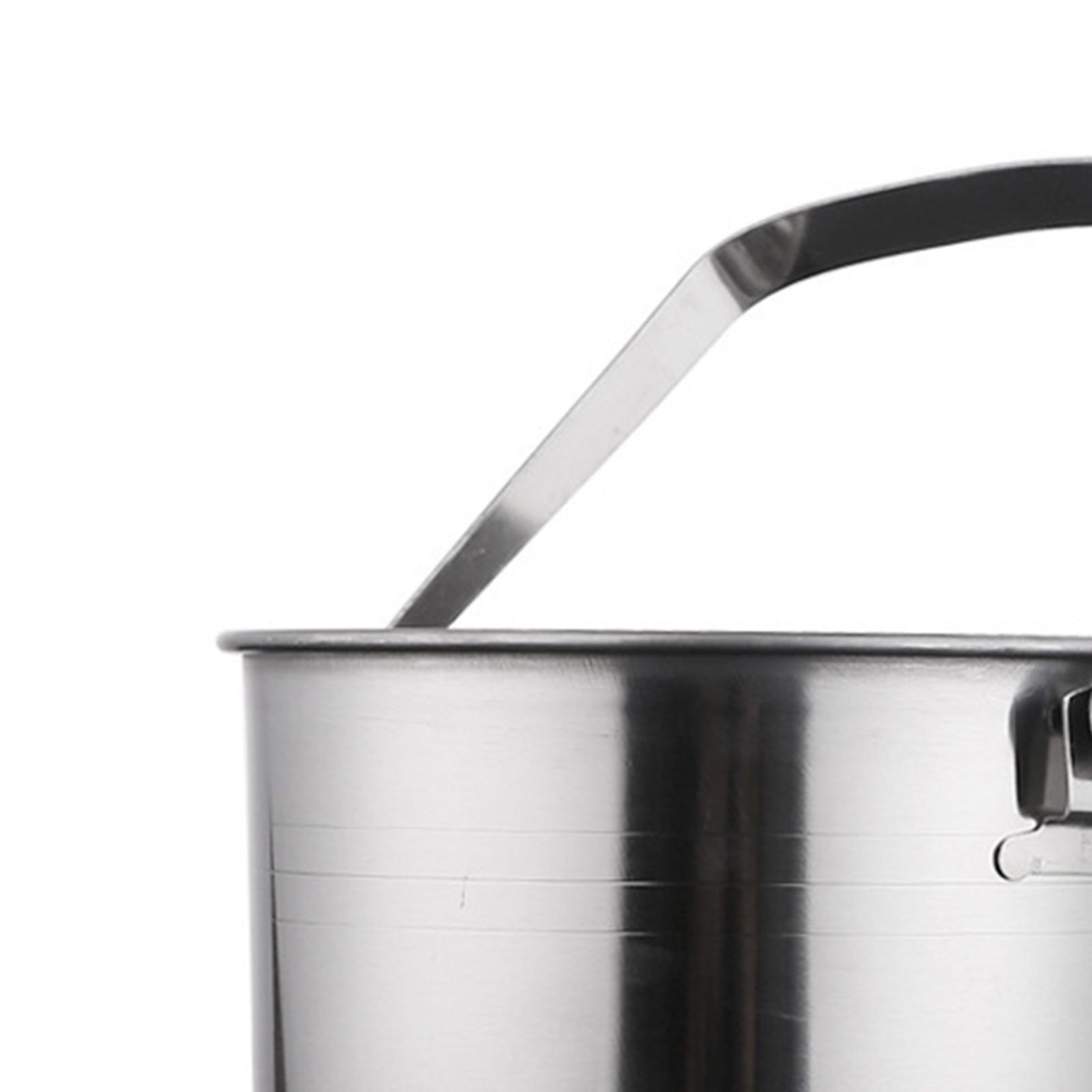 1L Stainless Steel Ice Bucket Ice Barrel with Clamp for Party Bar Height 12.5cm with Carry Handle Durable Ice Cube Container