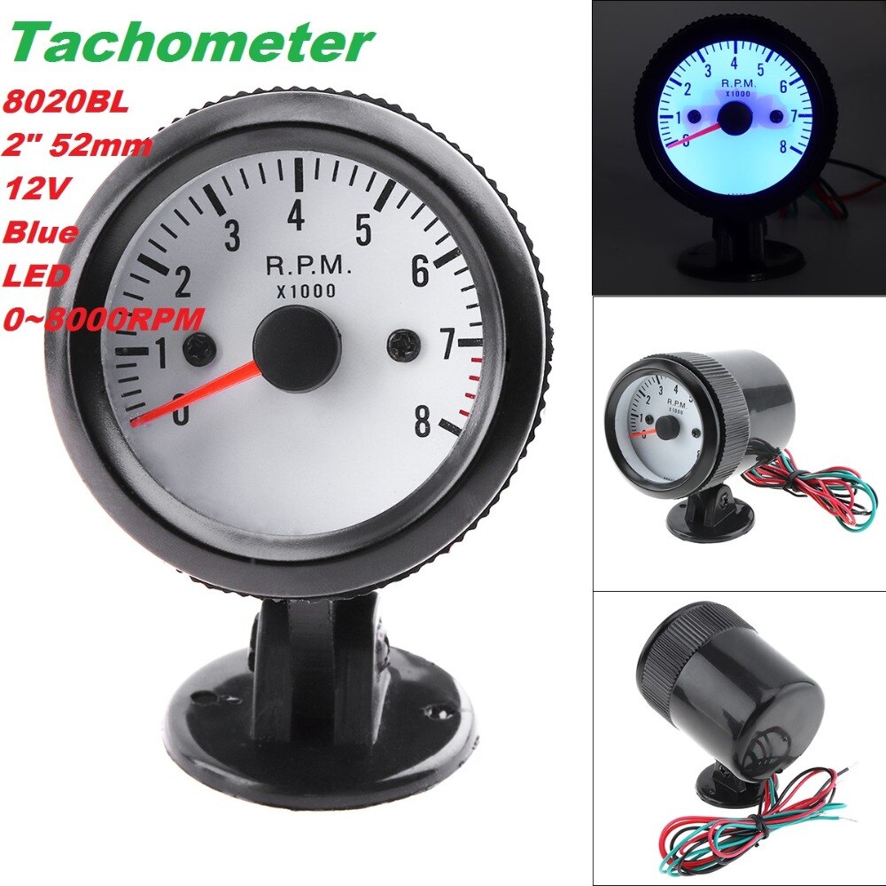 6031BL 2 "52 Mm 12V Blauwe Led Bar Turbo Boost Gauge/Toerenteller/Olie Temp Meter/oliedrukmeter/Voltmeter Met Sensor Voor Auto 'S