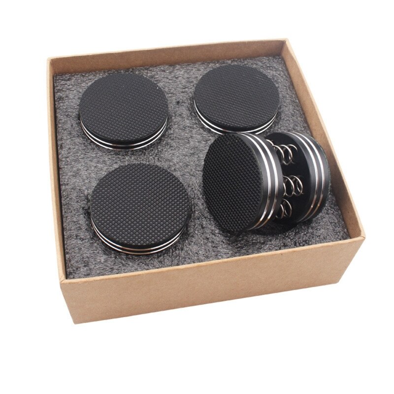 4pcs upgrade shock spikes spring damping pad Stand Feet speaker amplifier foot: BK