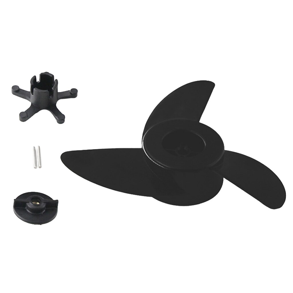 Hélices de barco, propulsor de Motor fueraborda eléctrico para ET44L ET54L D65L, accesorios de montaje de motores de curricán/Barco de 3 cuchillas (negro)