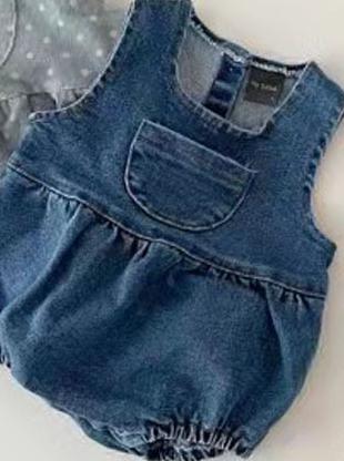 2022 Baby-jeansbodys, ärmellos, sommerkleidung für jungen und mädchen, mit Polka-Punkt-aufbringen, süßer Overall, kinderoverall-Outfit: Blau / 6m 66cm