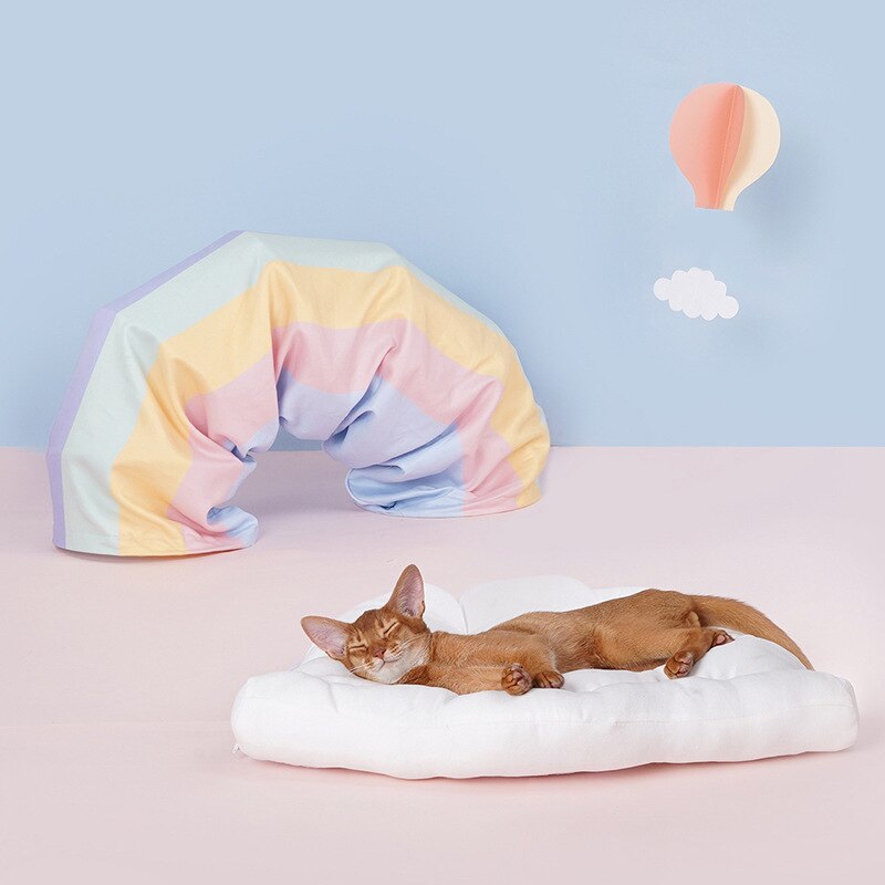 Rainbow Cat Tunnel Cat bed Toy Funny Pet 2 Play Tubes Balls Collapsible Kitten Toys Puppy Ferrets Rabbit Play Dog Tunnel Tubes
