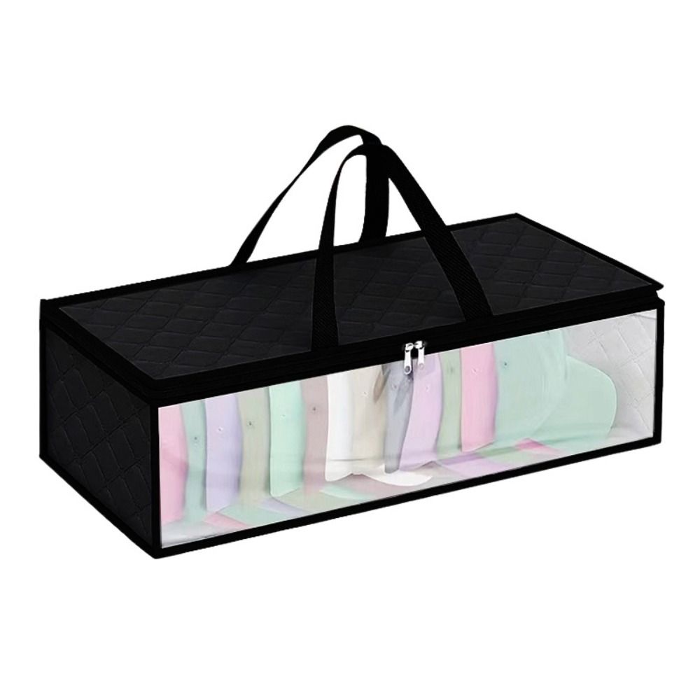 Sac de rangement sous le lit en tissu non tissé, poubelle pliable de grande capacité pour vêtements, anti-poussière avec fenêtre transparente: green