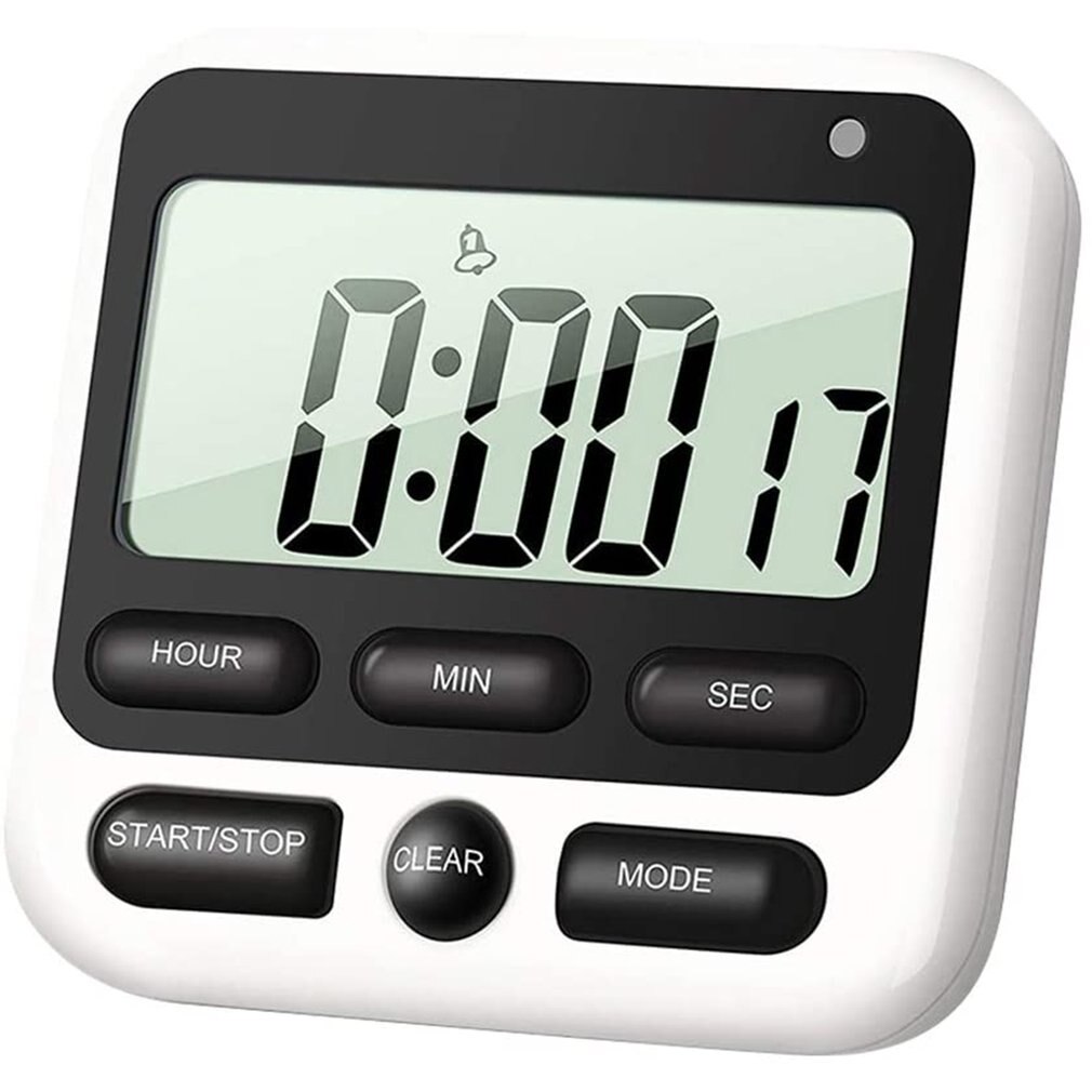 Mini Digital Kitchen Time Timer Magnetic Clock Stop Watch Study Cooking Shower Countdown Electronic Lap Timer Kitchen Gadgets: Black