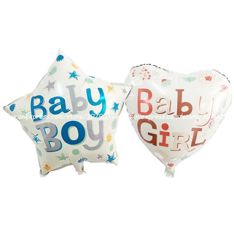 10 Stk/partij 18 Inch Ronde Hartvormige Ster Jongen En Meisje Aluminium Folie Ballon Verjaardagsfeestje Pasgeboren Baby Decoratie helium Bal
