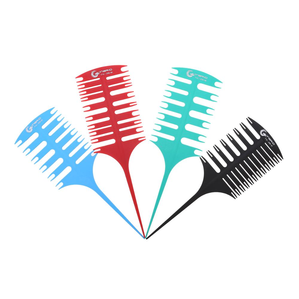 4Pcs/Set Hair Highlight Sectioning Comb Hair Coloring Highlighting Weaving Sectioning 3-Way Hair Dye Styling Tool for Salon Use: 4PCS