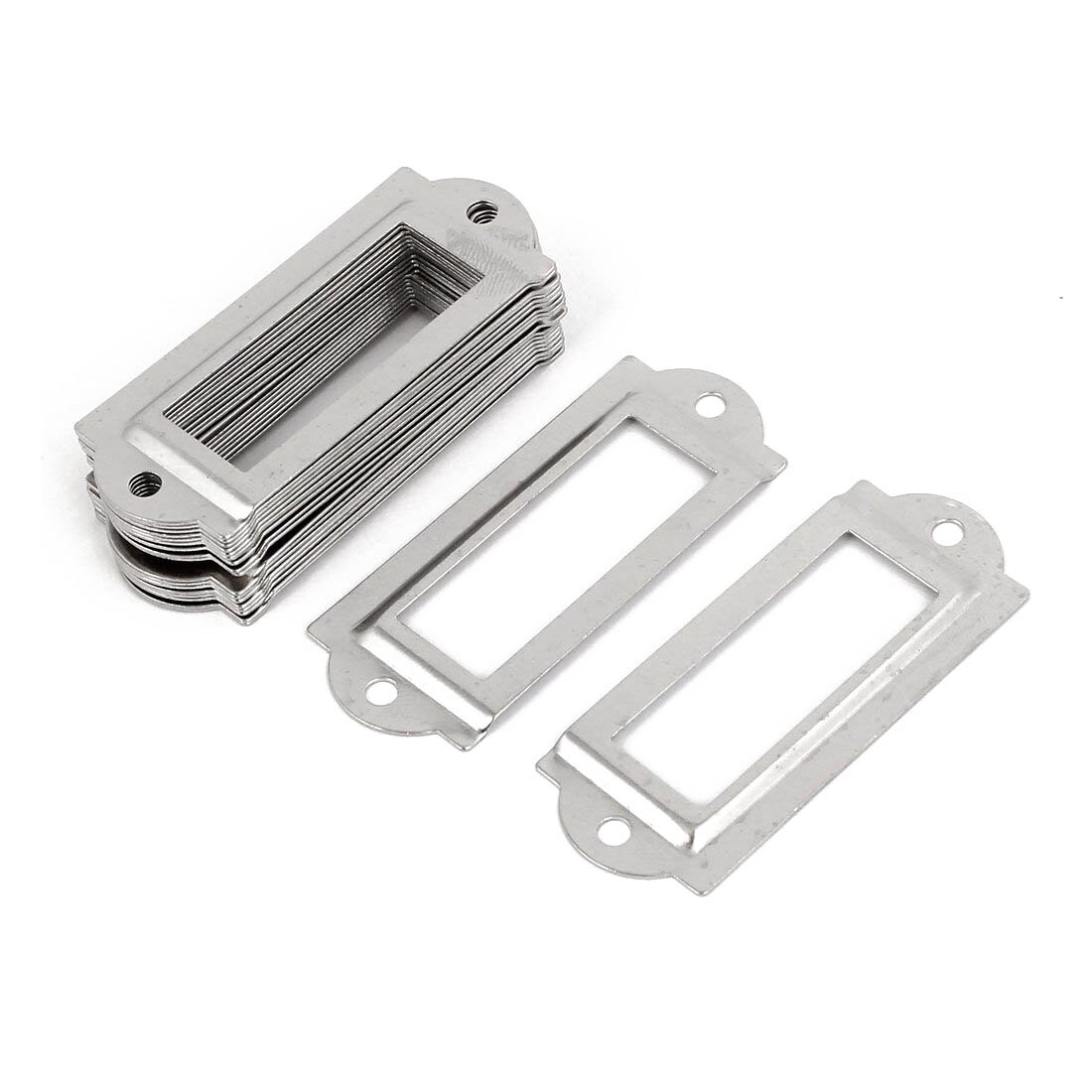 -20 pcs Office File Drawer Label Tag Name Card Holder Silver Tone